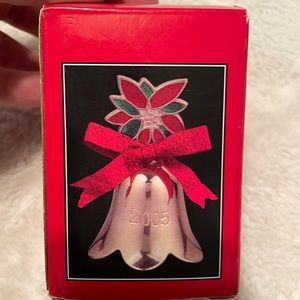 2005 Christmas silver plated bell NIB